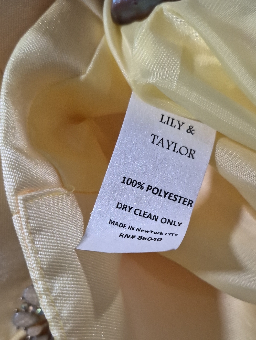 Taylor Pale Yellow Satin Skirt Set - Picture 4 of 4
